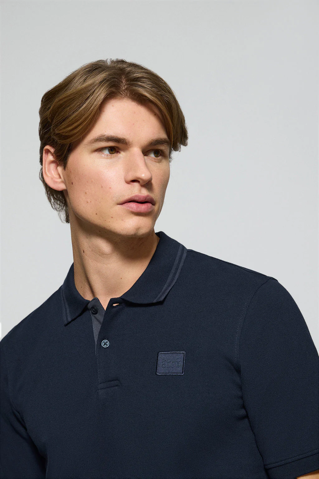 Navy-blue polo shirt with two buttons and Polo Club logo - Image 2