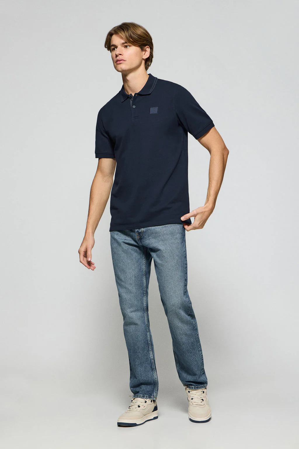 Navy-blue polo shirt with two buttons and Polo Club logo - Image 3