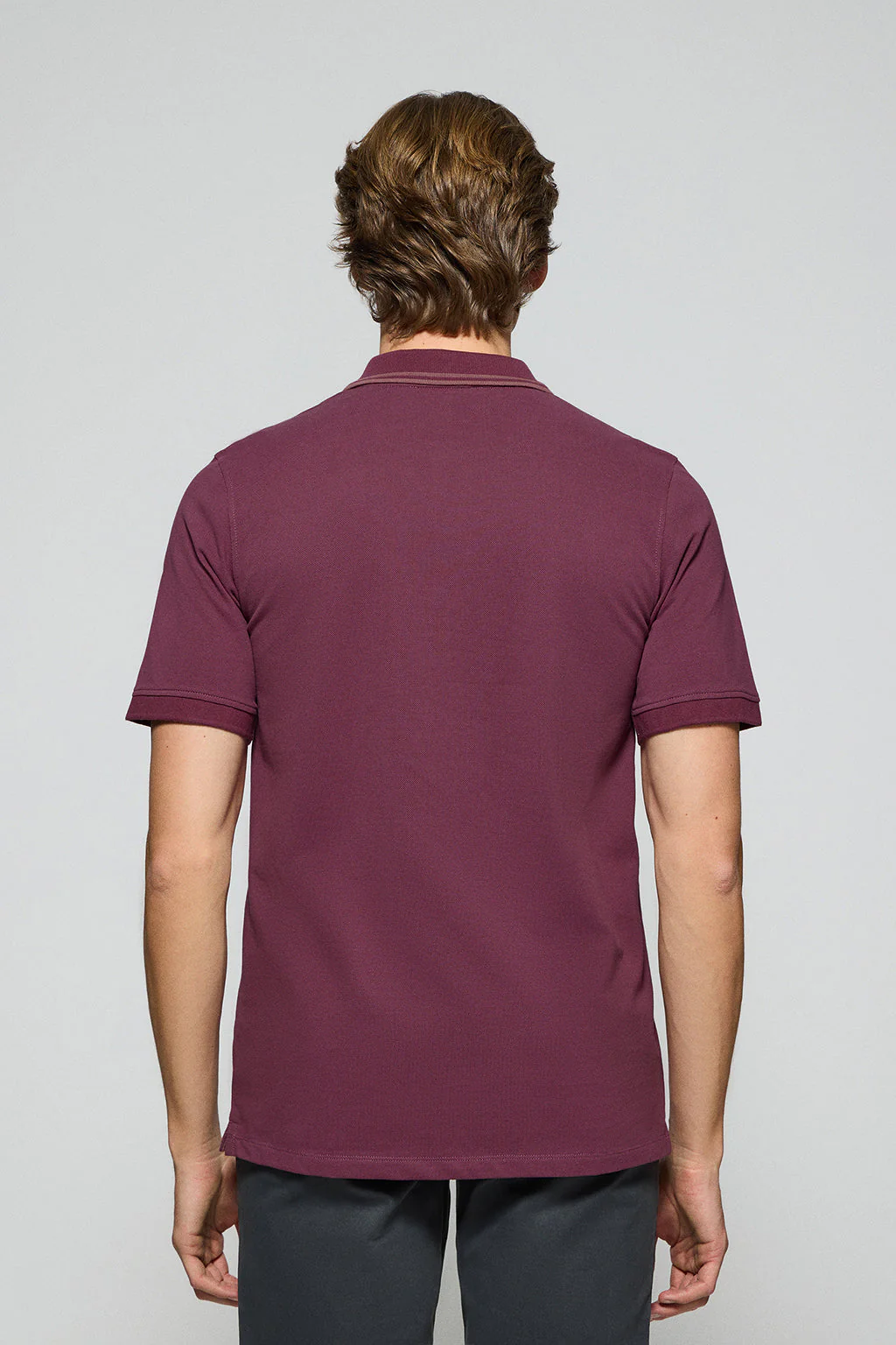 Plum polo shirt with two buttons and Polo Club logo - Image 4