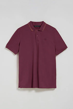 Plum polo shirt with two buttons and Polo Club logo - Image 9