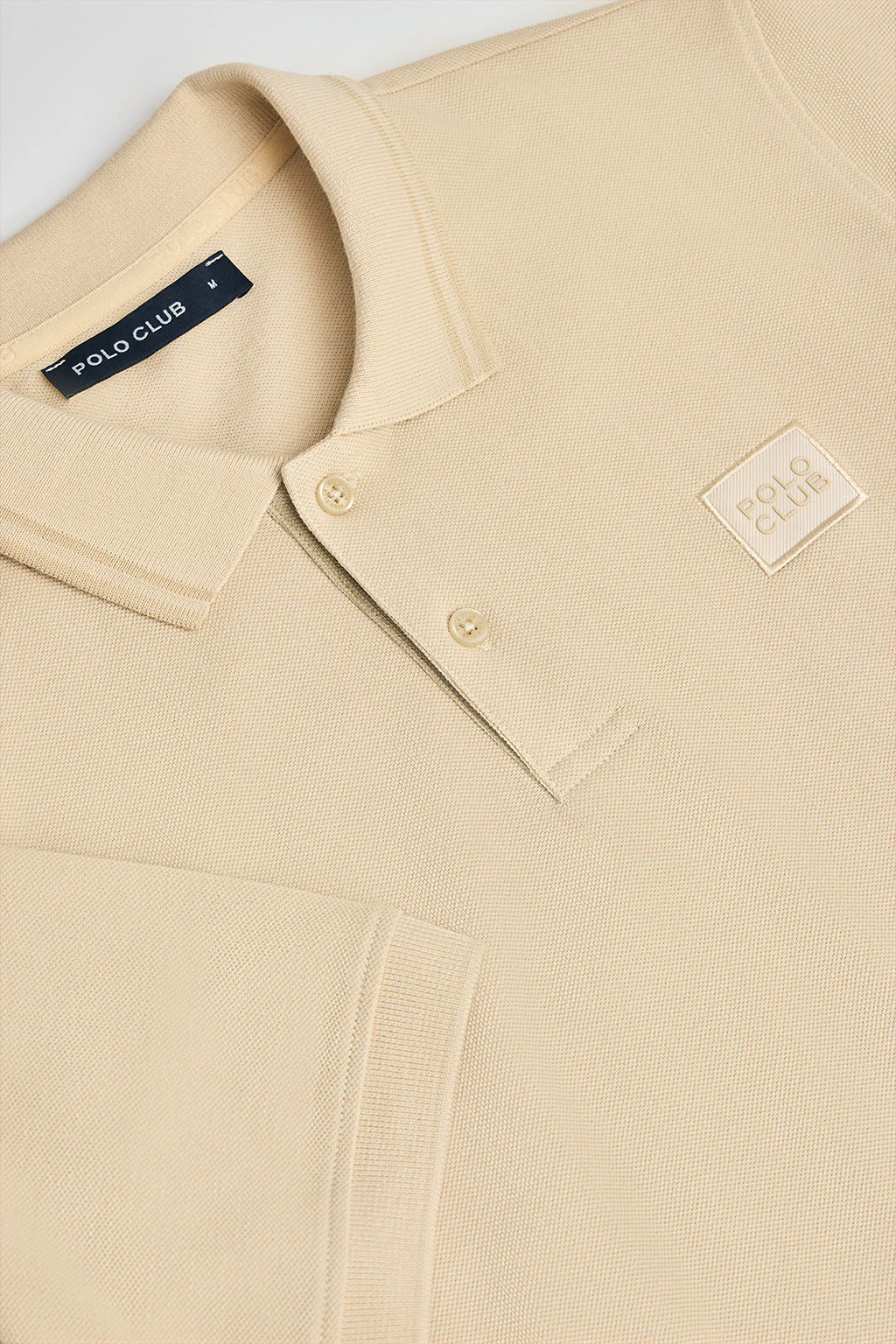 Ivory short-sleeve polo shirt with two buttons and chest detail - Image 6