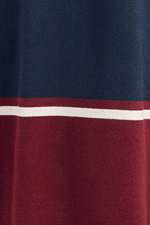Maroon polo shirt Veil in bi-coloured pique with embroidered detail - Image 9