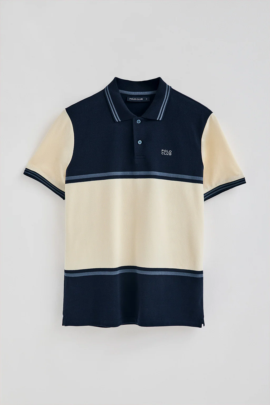 Navy-blue polo shirt Veil in bi-coloured pique with embroidered detail - Image 6