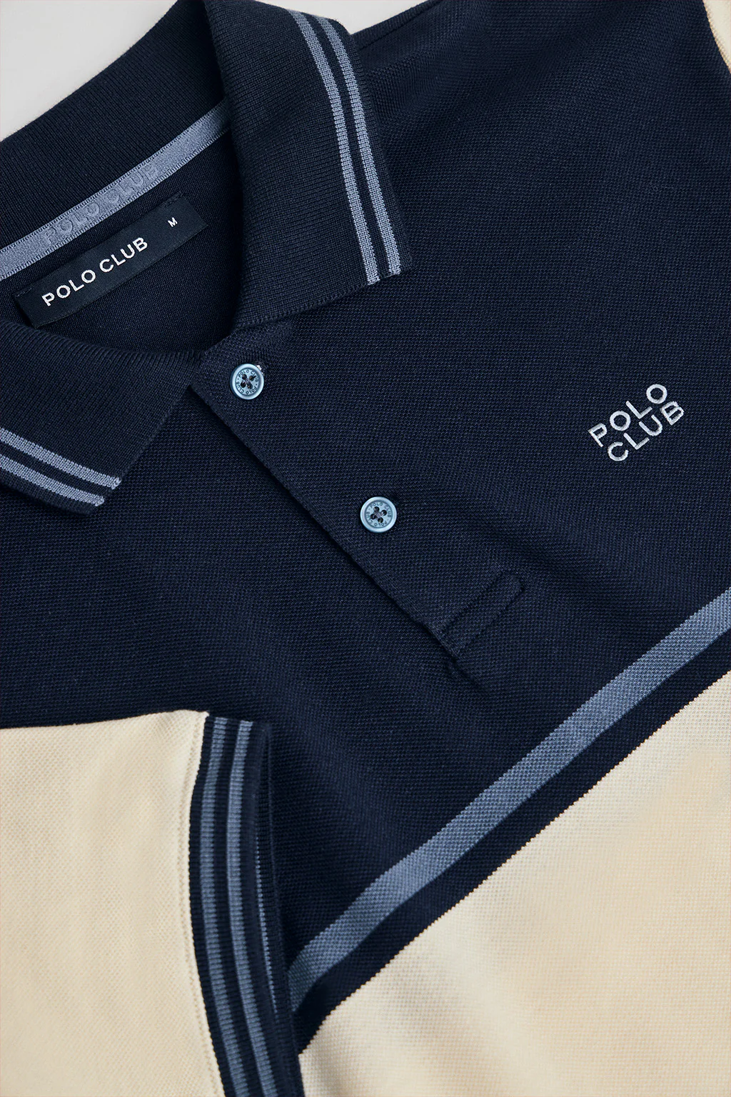 Navy-blue polo shirt Veil in bi-coloured pique with embroidered detail - Image 7