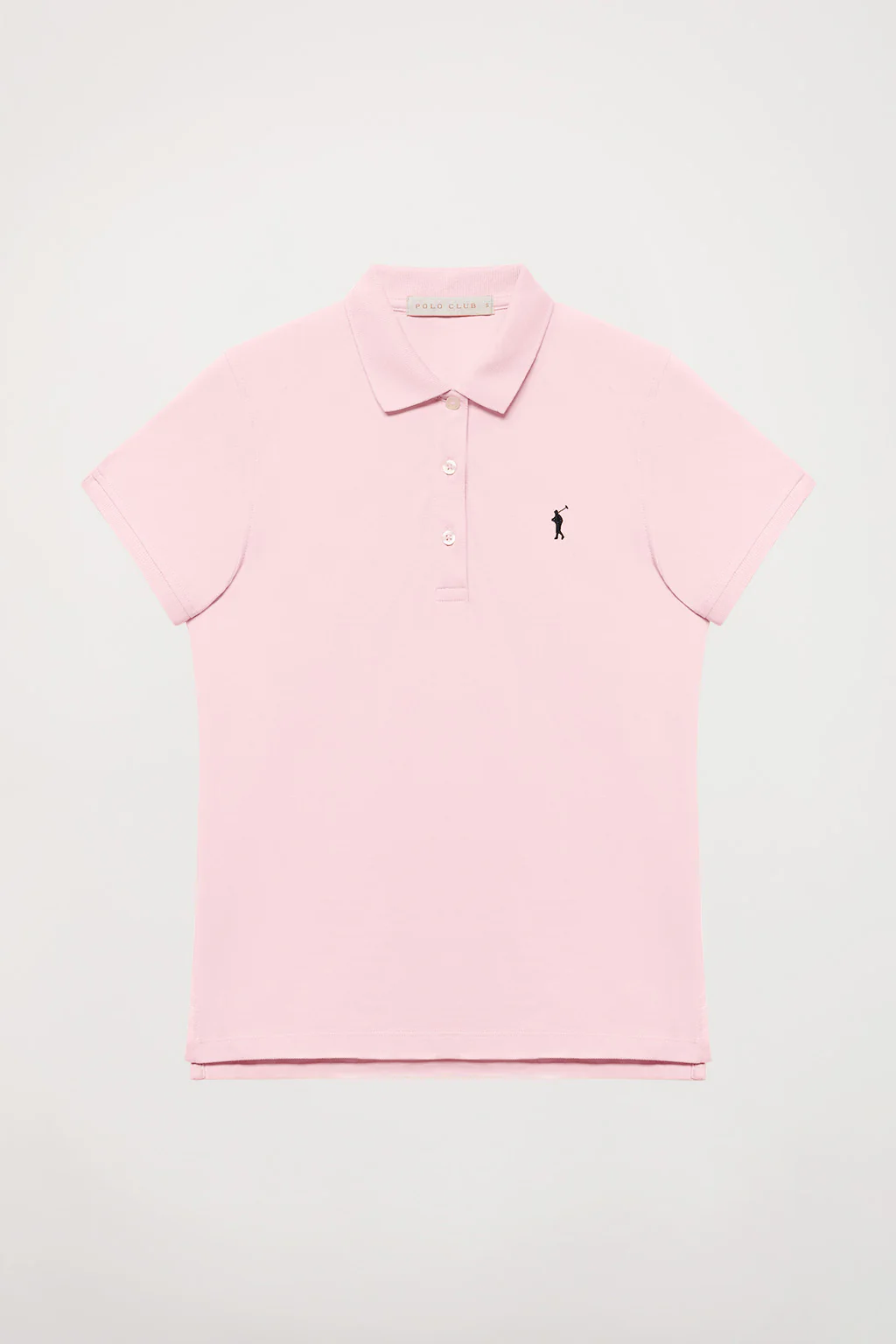 Pink short-sleeve pique polo shirt with Rigby Go logo - Image 8
