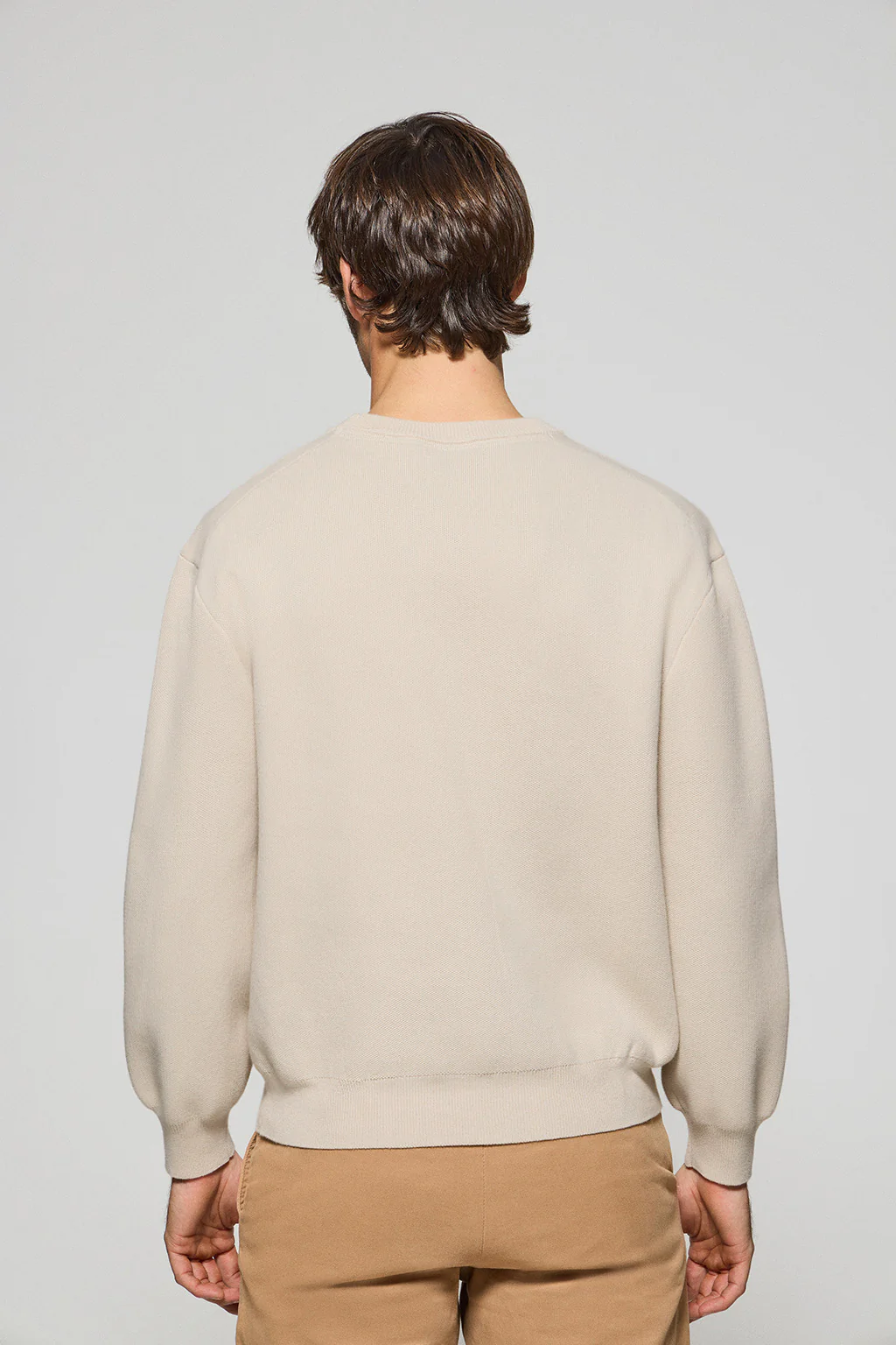 Beige knit jumper Axel with Polo Club logo on the chest - Image 2
