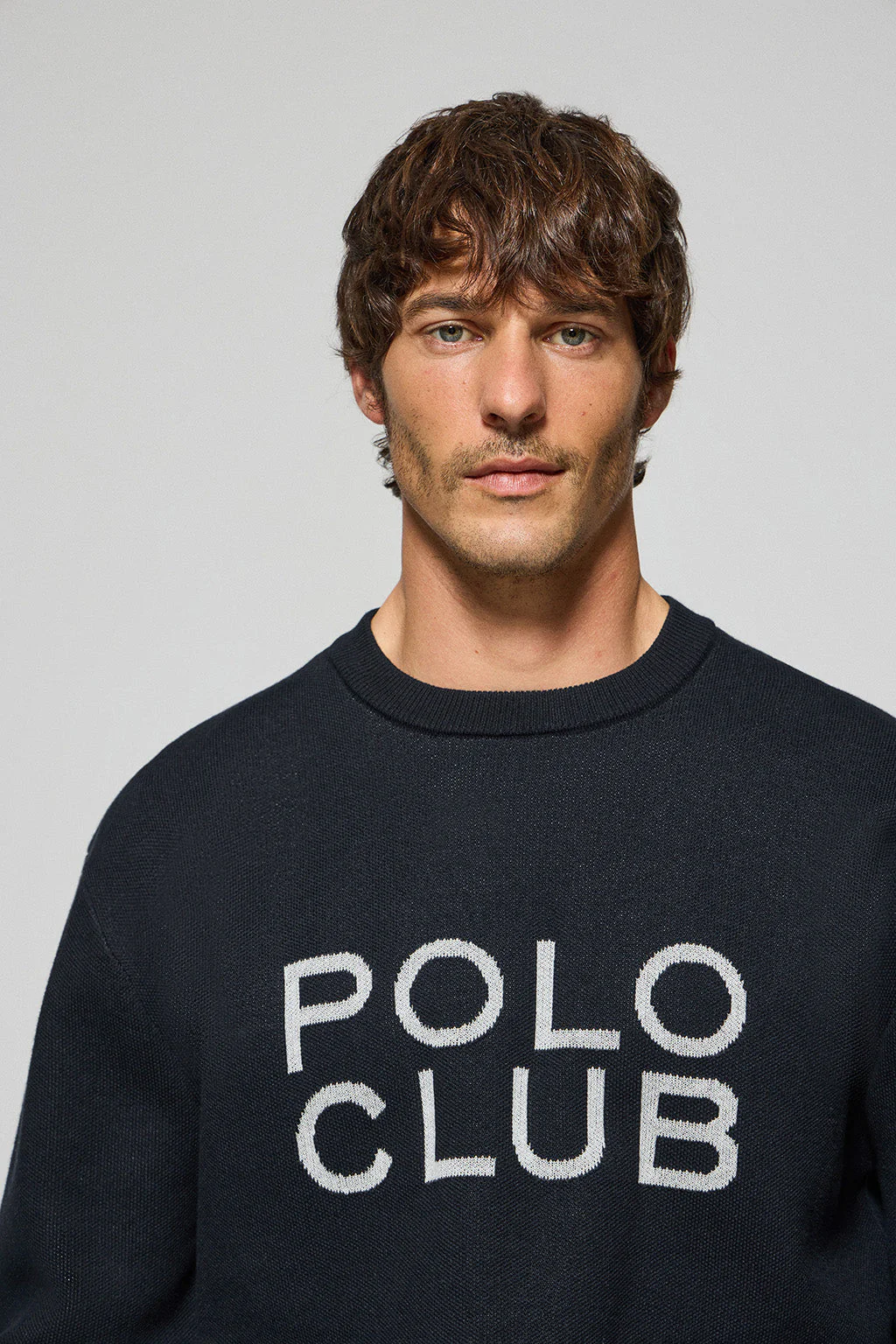 Navy-blue knit jumper Axel with Polo Club logo on the chest - Image 3