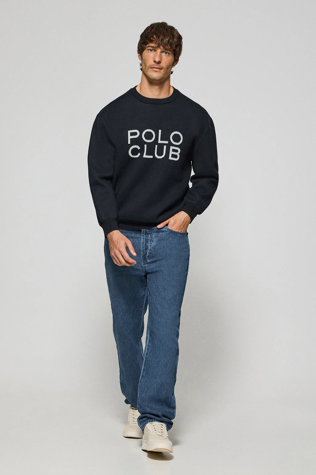 Navy-blue knit jumper Axel with Polo Club logo on the chest - Image 4