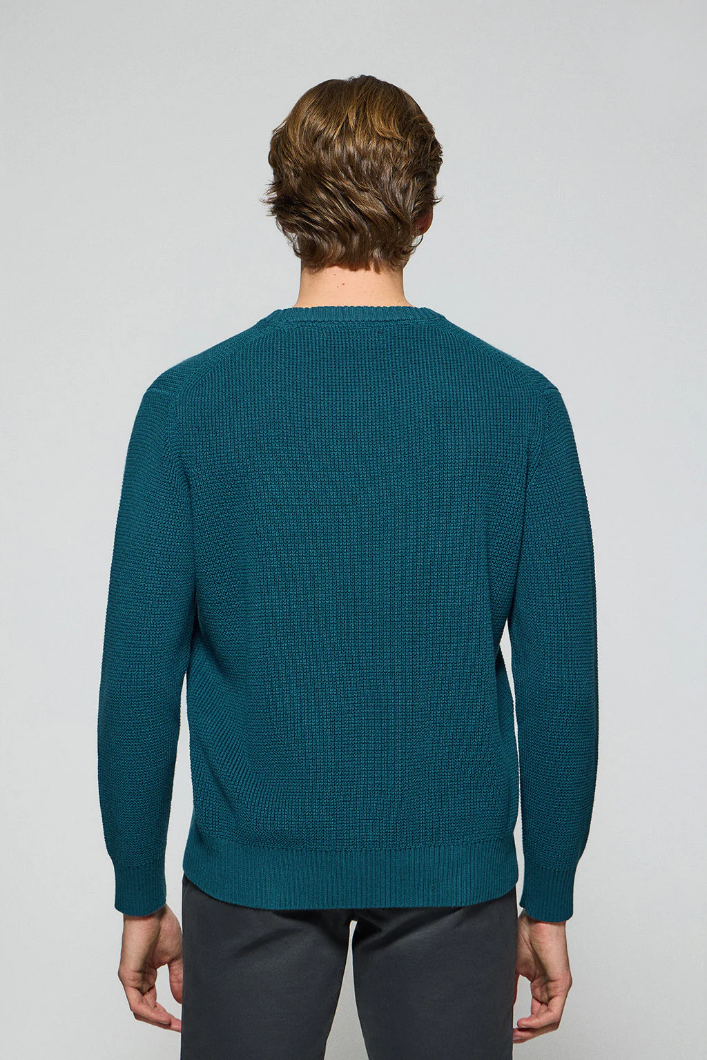 Blue round-neck knit jumper Biel with Polo Club embroidered detail - Image 4