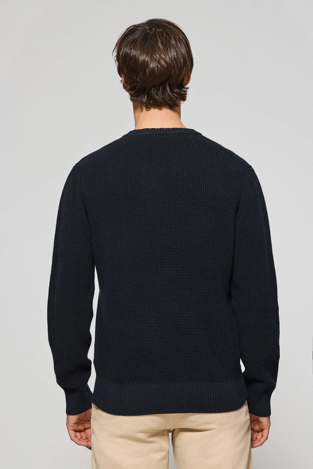 Navy-blue round-neck knit jumper Biel with Polo Club embroidered detail - Image 8