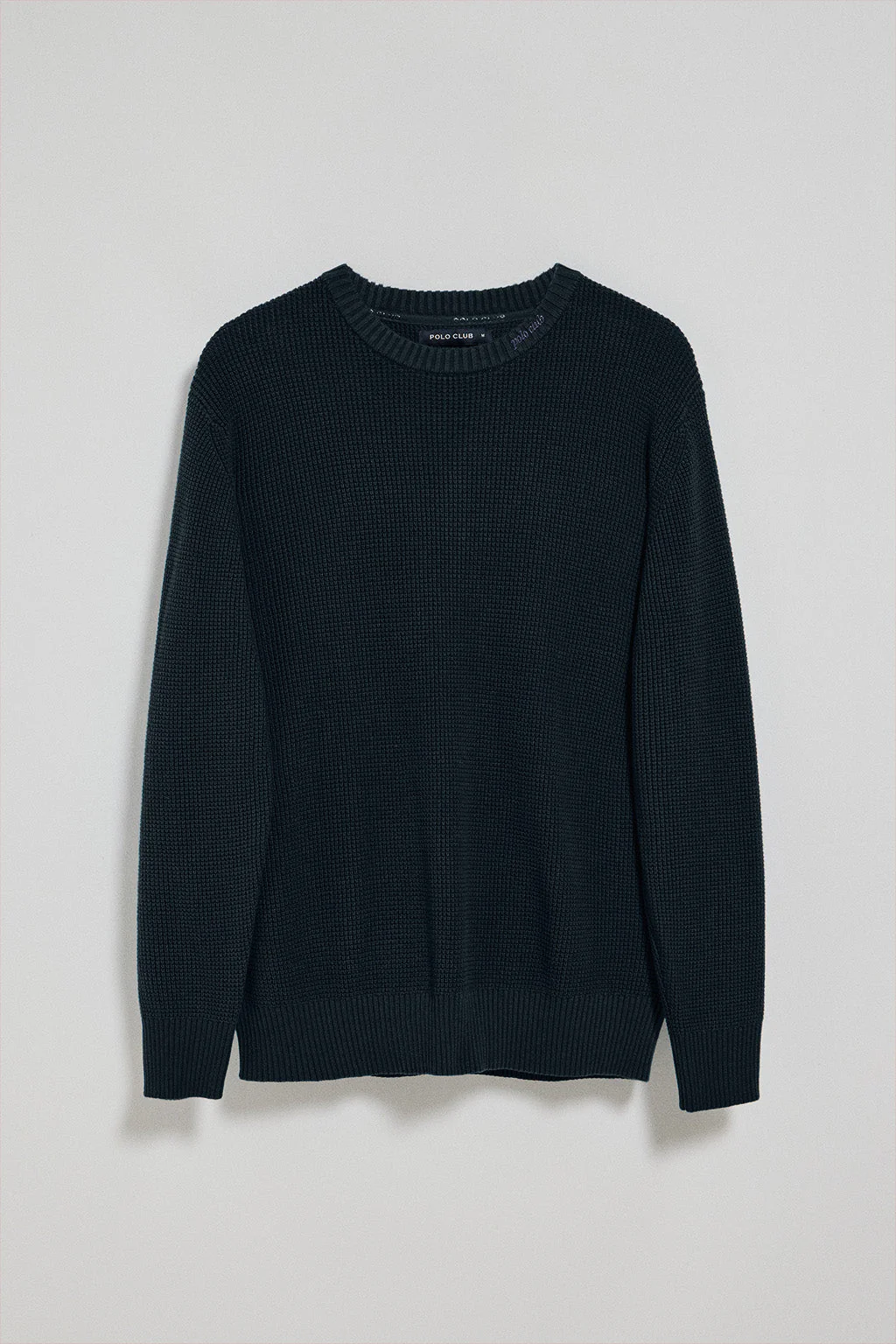 Navy-blue round-neck knit jumper Biel with Polo Club embroidered detail - Image 9