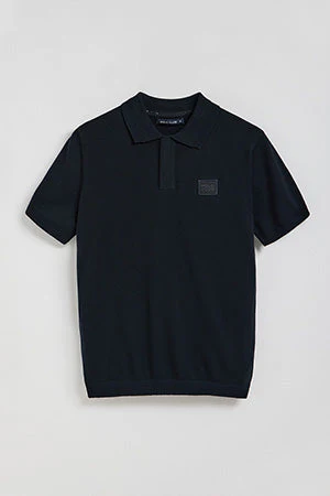 Navy-blue short-sleeve knitted polo shirt with Polo Club logo - Image 10