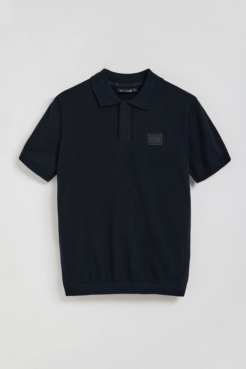 Navy-blue short-sleeve knitted polo shirt with Polo Club logo - Image 6