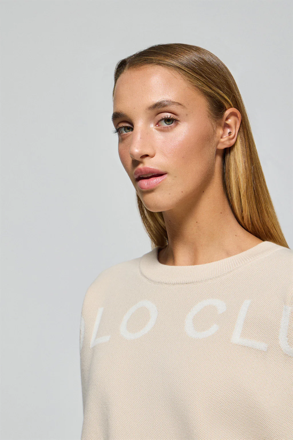 Beige knit jumper Gia with Polo Club logo - Image 3