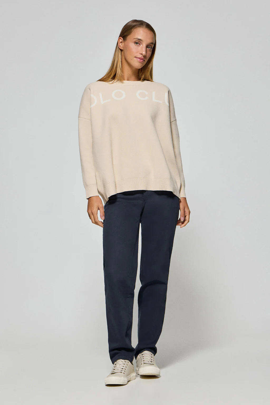 Beige knit jumper Gia with Polo Club logo - Image 4