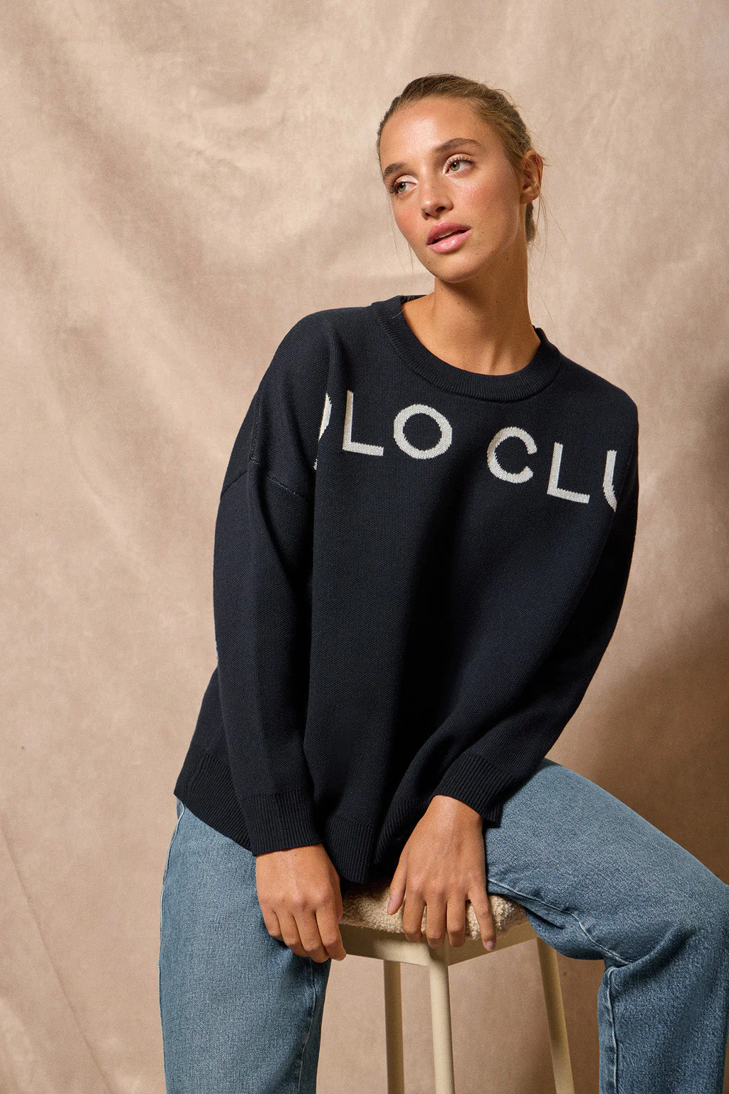 Navy-blue knit jumper Gia with Polo Club logo - Image 2