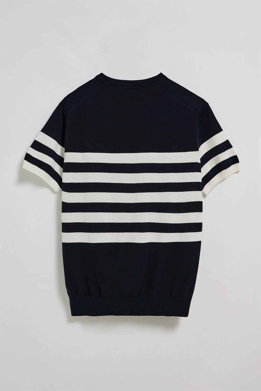 Navy-blue short-sleeve striped jumper with nautical patch - Image 6