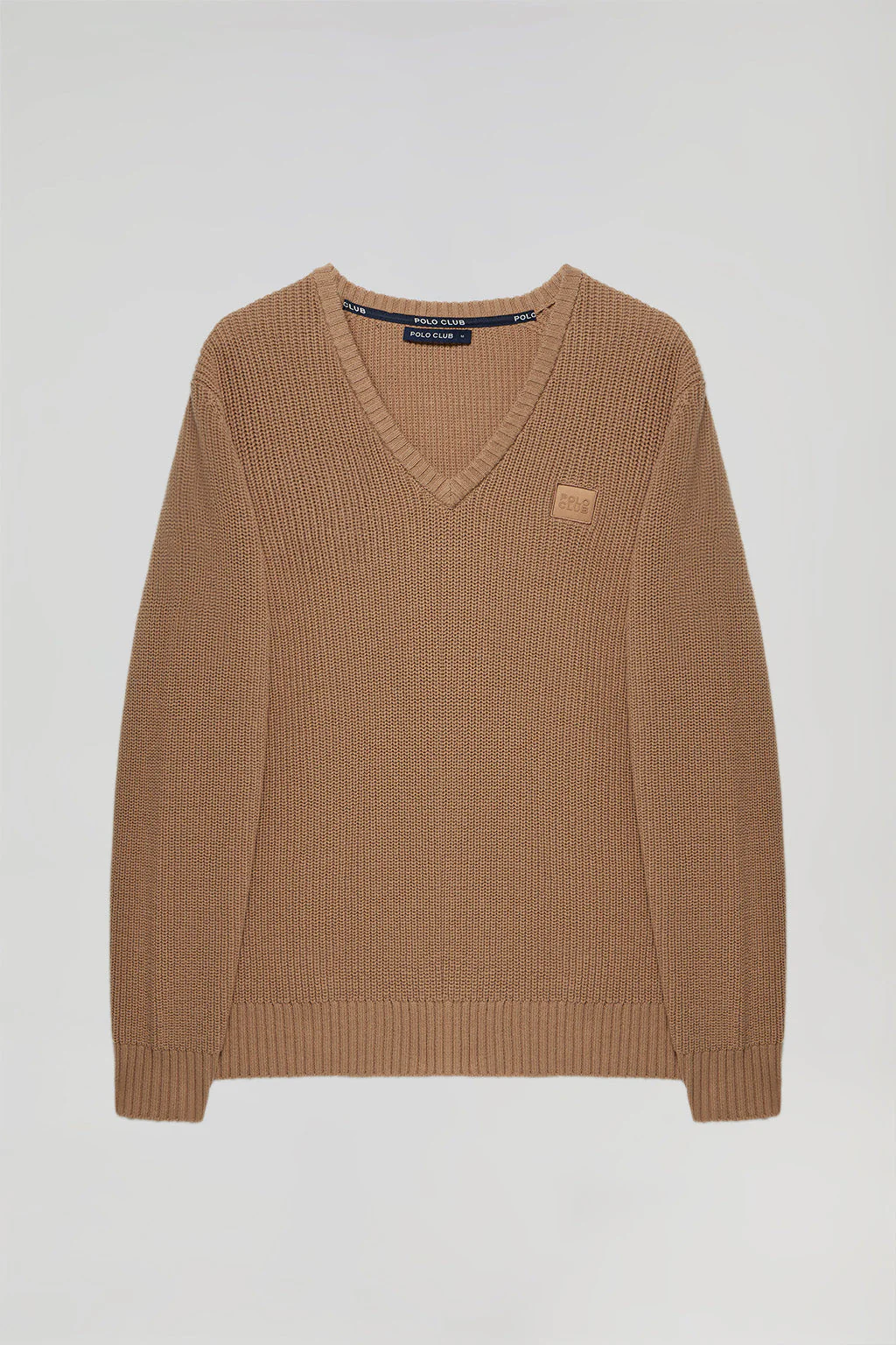 Brown 9-gauge knit jumper with Polo Club detail - Image 10