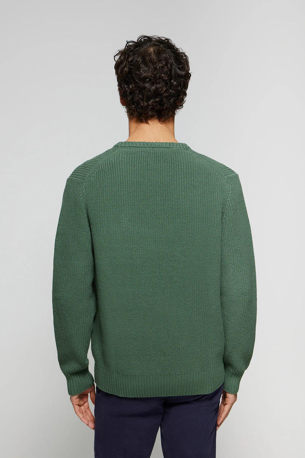 Green 9-gauge knit jumper with Polo Club detail - Image 5