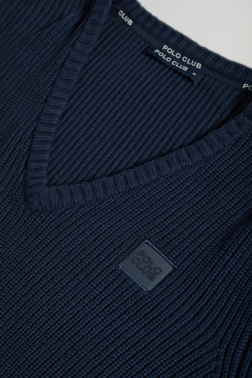 Navy-blue 9-gauge knit jumper with Polo Club detail - Image 7