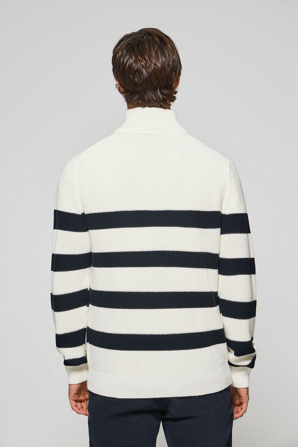 Blue and beige striped jumper Julen with Polo Club logo - Image 6