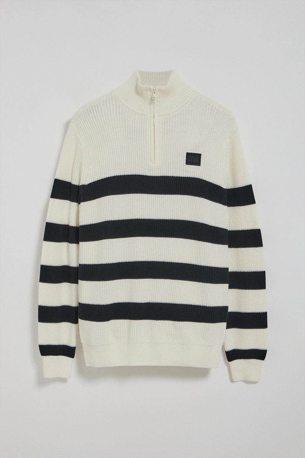 Blue and beige striped jumper Julen with Polo Club logo - Image 9