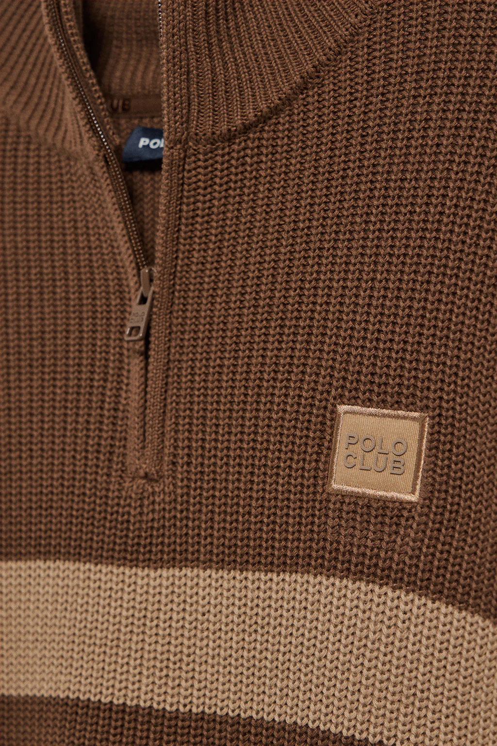 Sandy and brown striped jumper Julen with Polo Club logo - Image 7