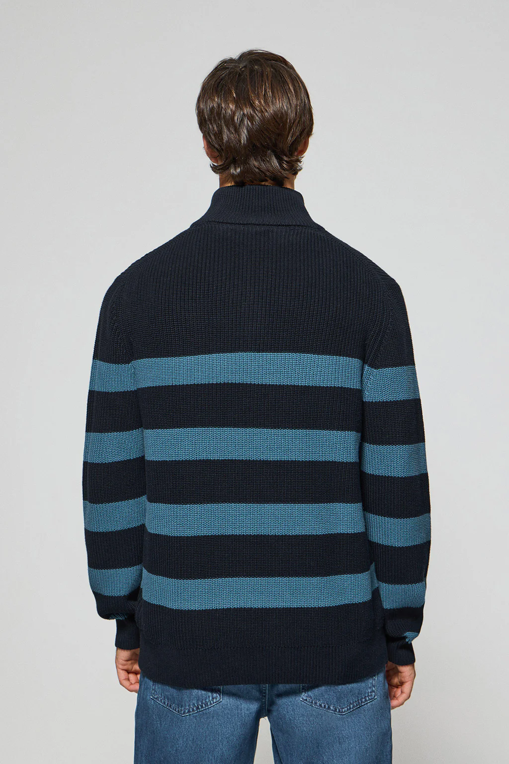 Blue and denim-blue striped jumper Julen with Polo Club logo - Image 2