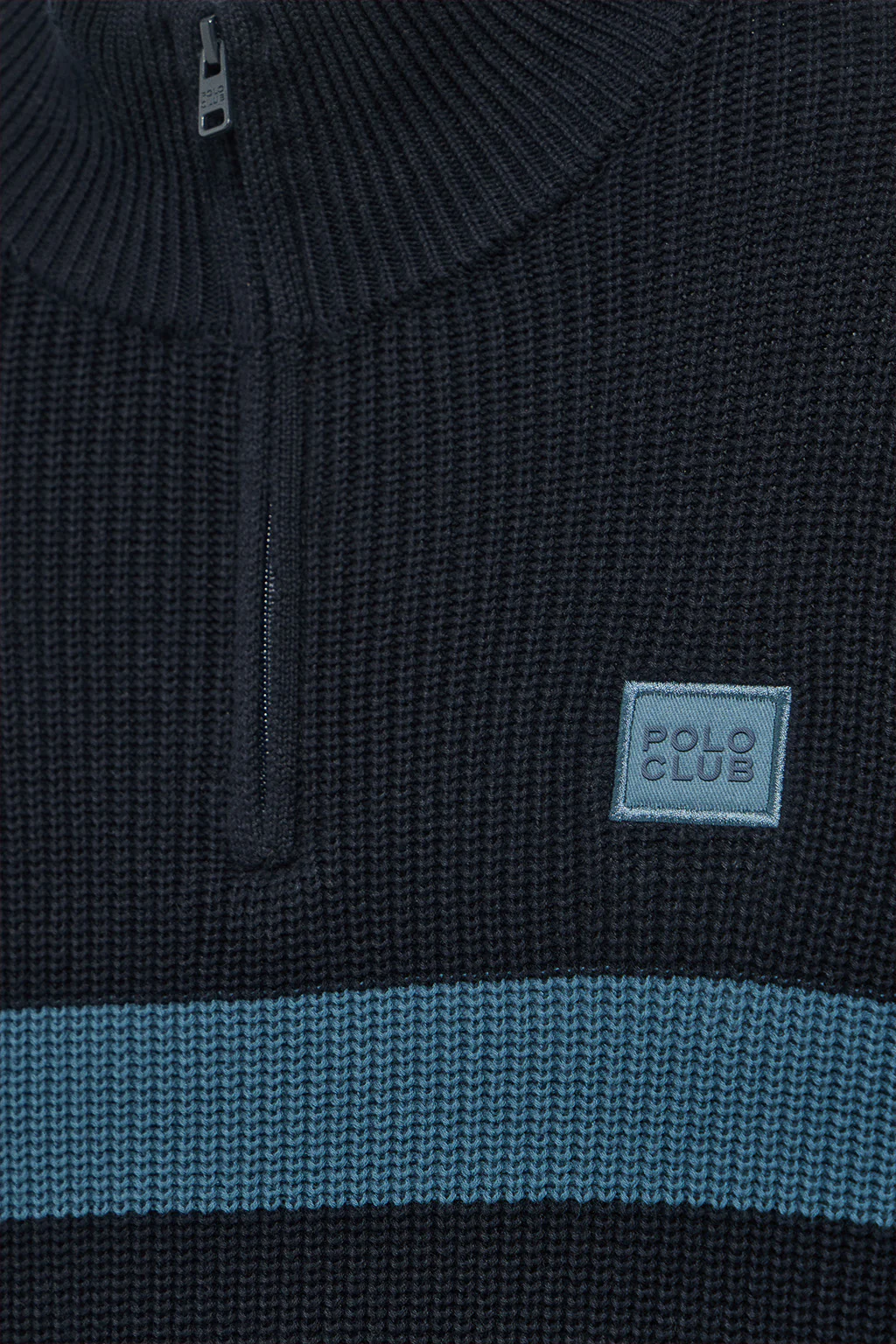 Blue and denim-blue striped jumper Julen with Polo Club logo - Image 7