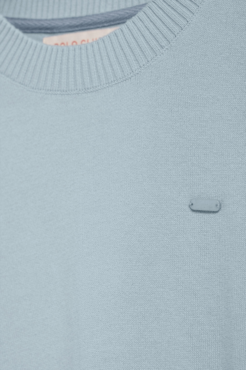 Sky-blue knit jumper Kacey with Polo Club pearly button - Image 6