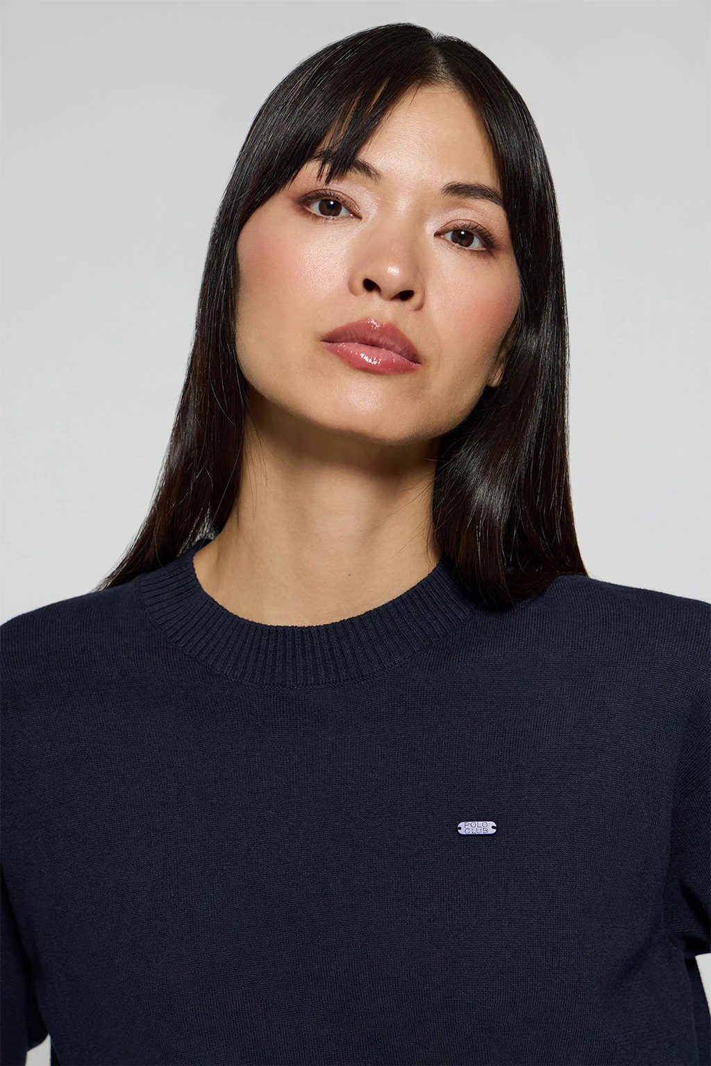 Navy-blue knit jumper Kacey with Polo Club pearly button - Image 3