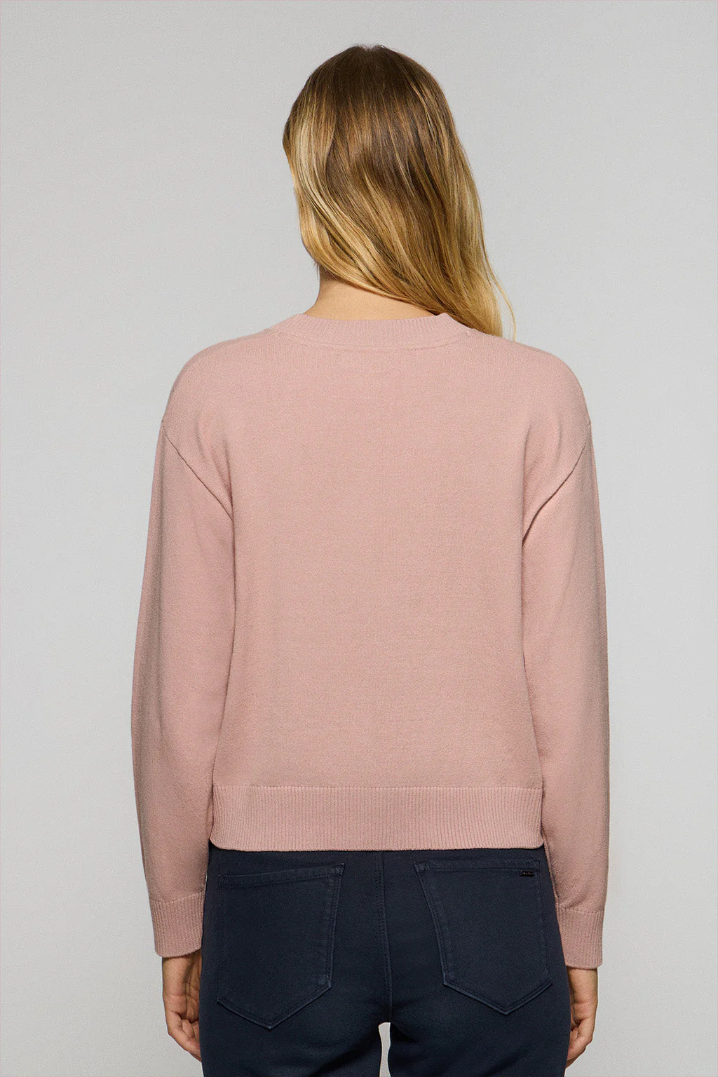 Pale-pink knit jumper Kacey with Polo Club pearly button - Image 6