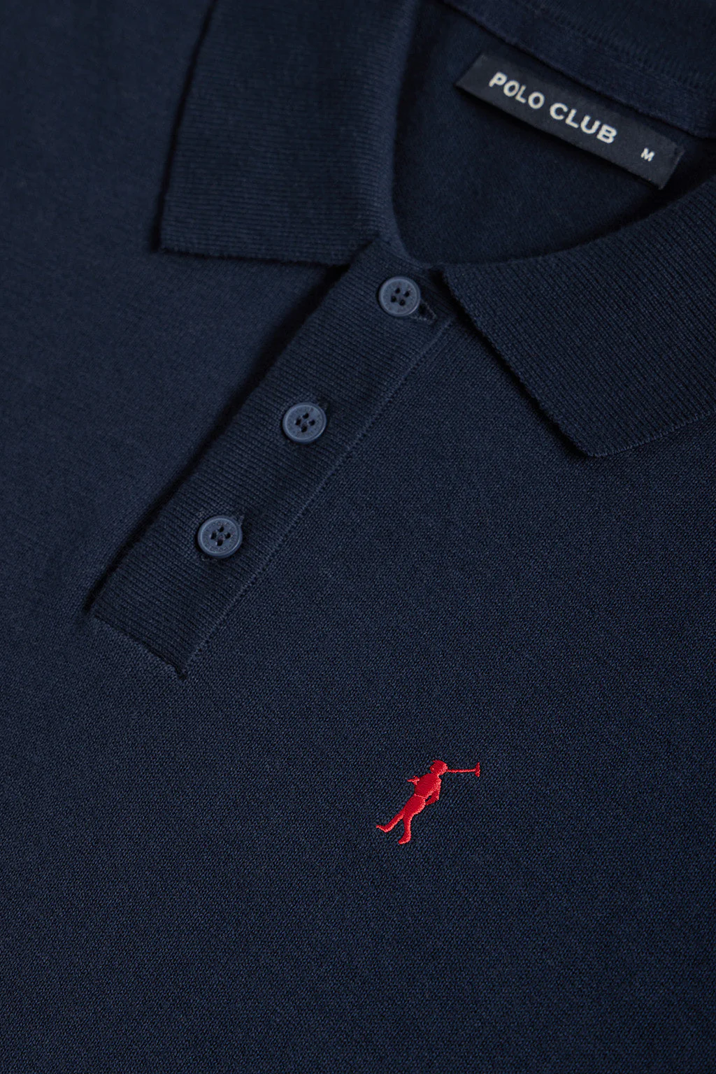 Navy-blue knit polo shirt with Rigby Go embroidery - Image 7