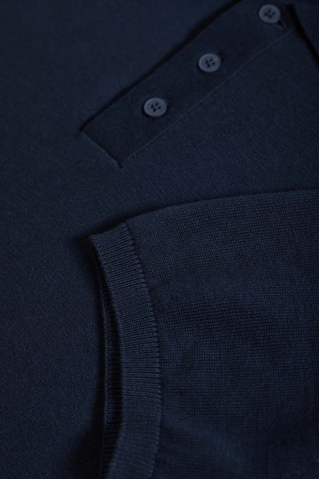 Navy-blue knit polo shirt with Rigby Go embroidery - Image 8