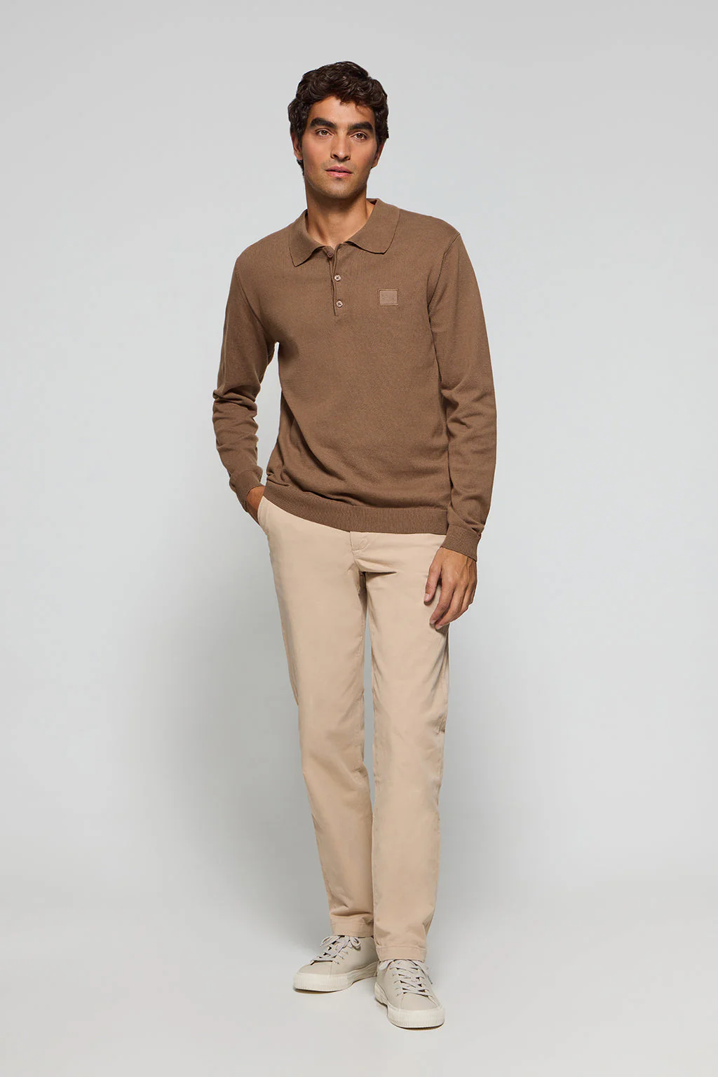 Brown polo-collar knit jumper Kaleo with Polo Club details - Image 4