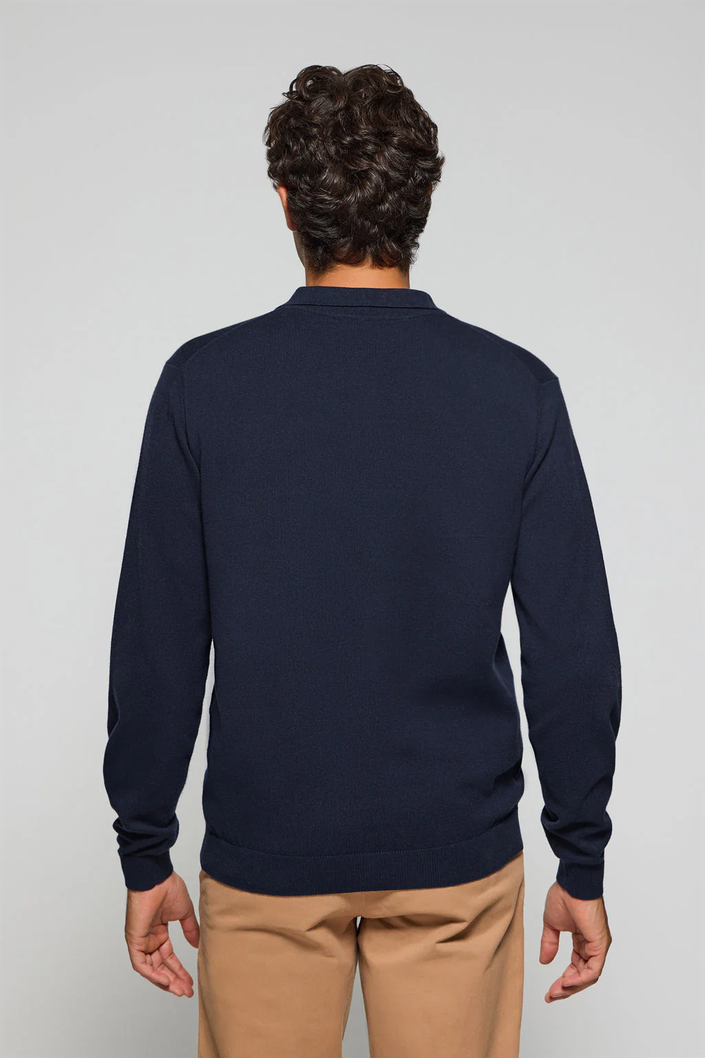 Navy-blue polo-collar knit jumper Kaleo with Polo Club details - Image 7