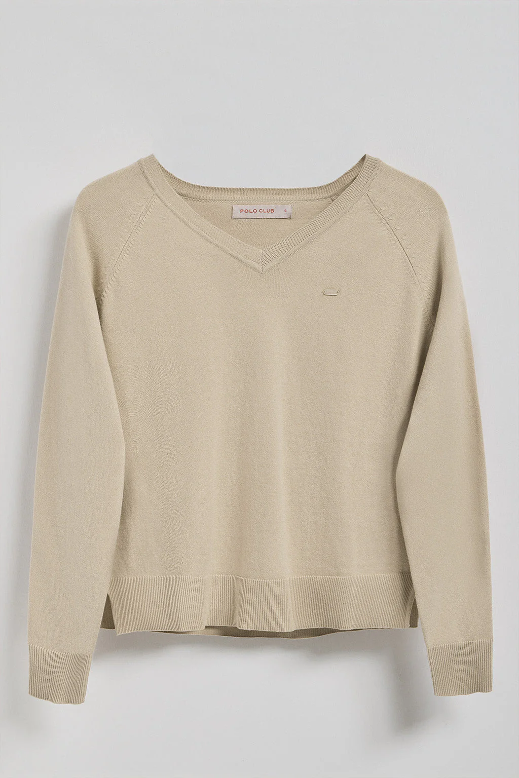 Beige knit jumper Katniss with Polo Club pearly button - Image 13