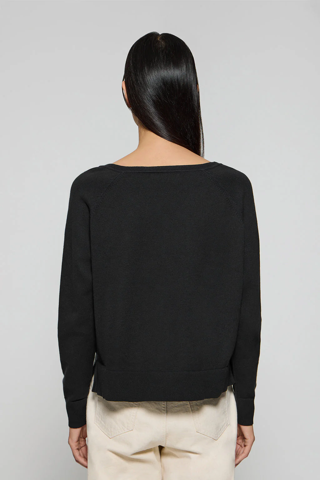 Black knit jumper Katniss with Polo Club pearly button - Image 7