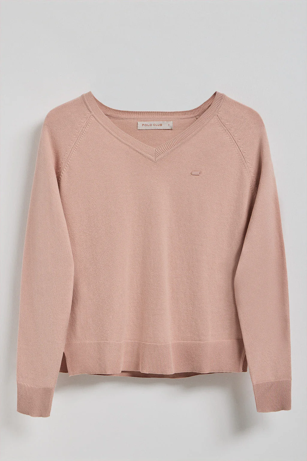 Pale-pink knit jumper Katniss with Polo Club pearly button - Image 5