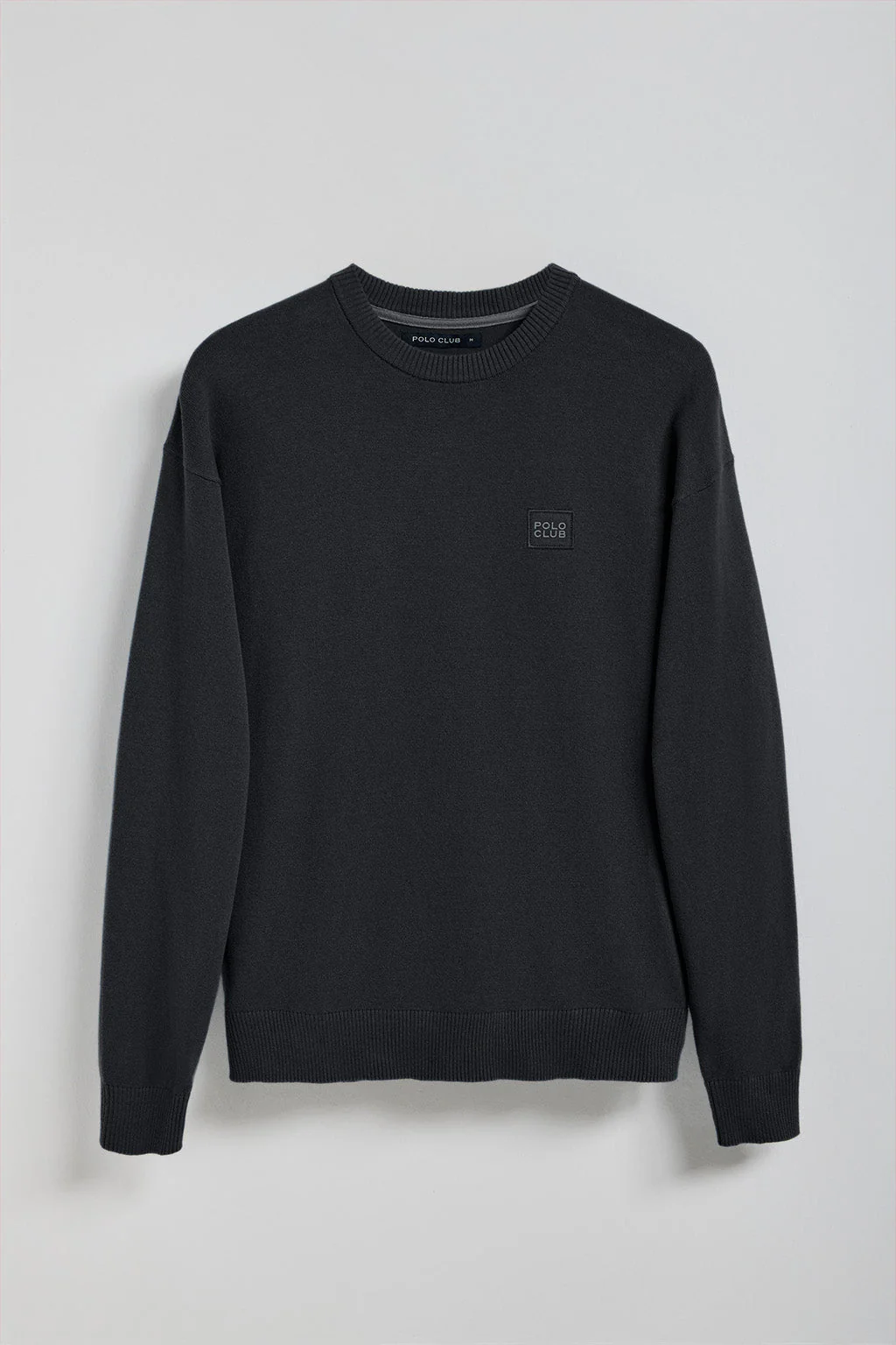 Black round-neck knit jumper Keith with Polo Club details - Image 8