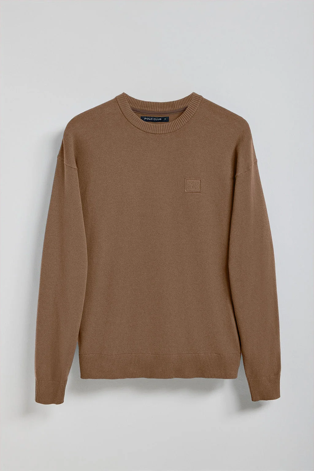 Brown round-neck knit jumper Keith with Polo Club details - Image 8