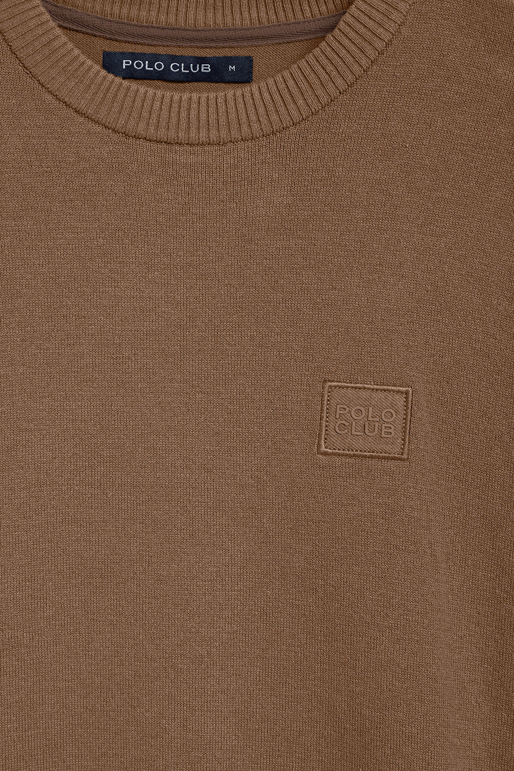 Brown round-neck knit jumper Keith with Polo Club details - Image 9