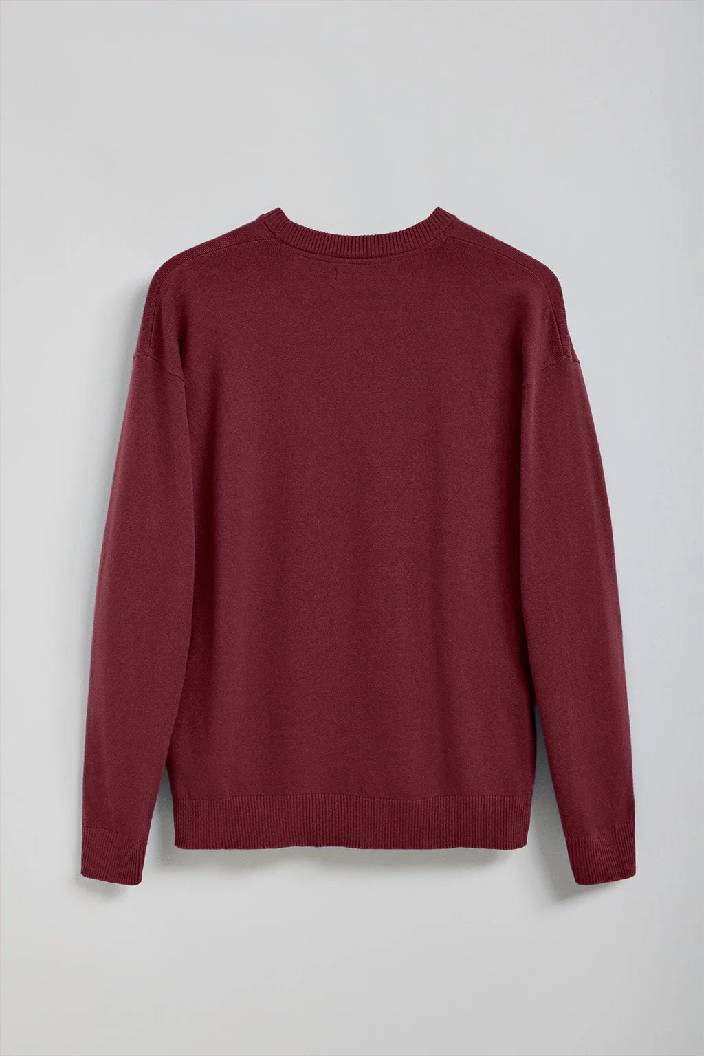 Maroon round-neck knit jumper Keith with Polo Club details - Image 10