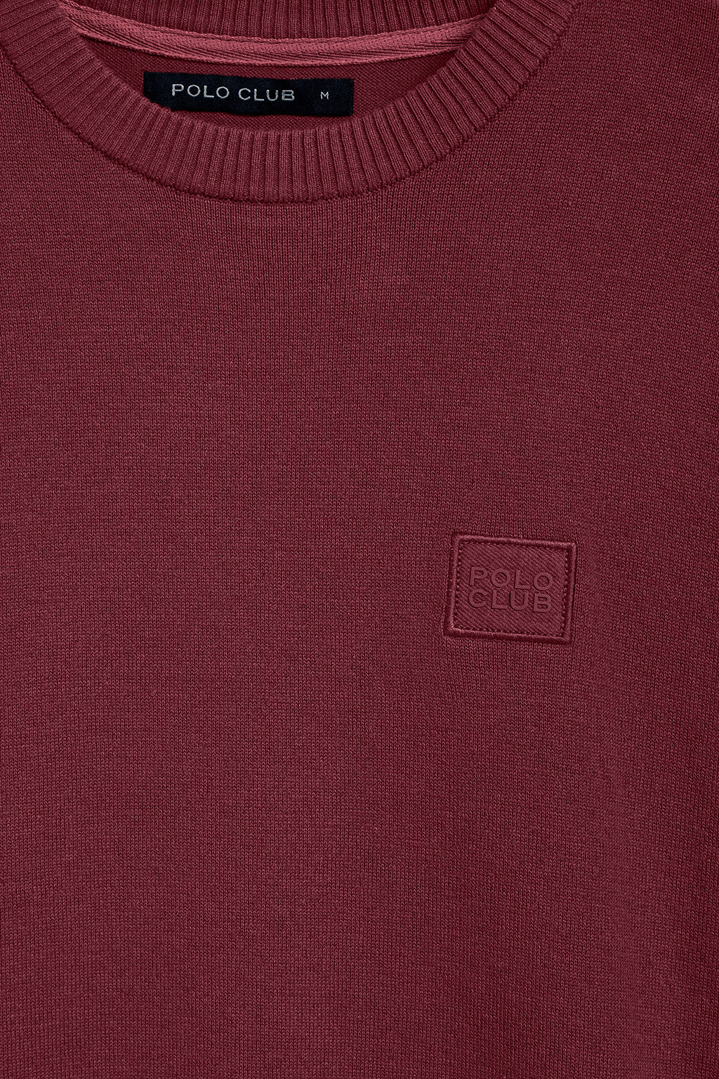 Maroon round-neck knit jumper Keith with Polo Club details - Image 9