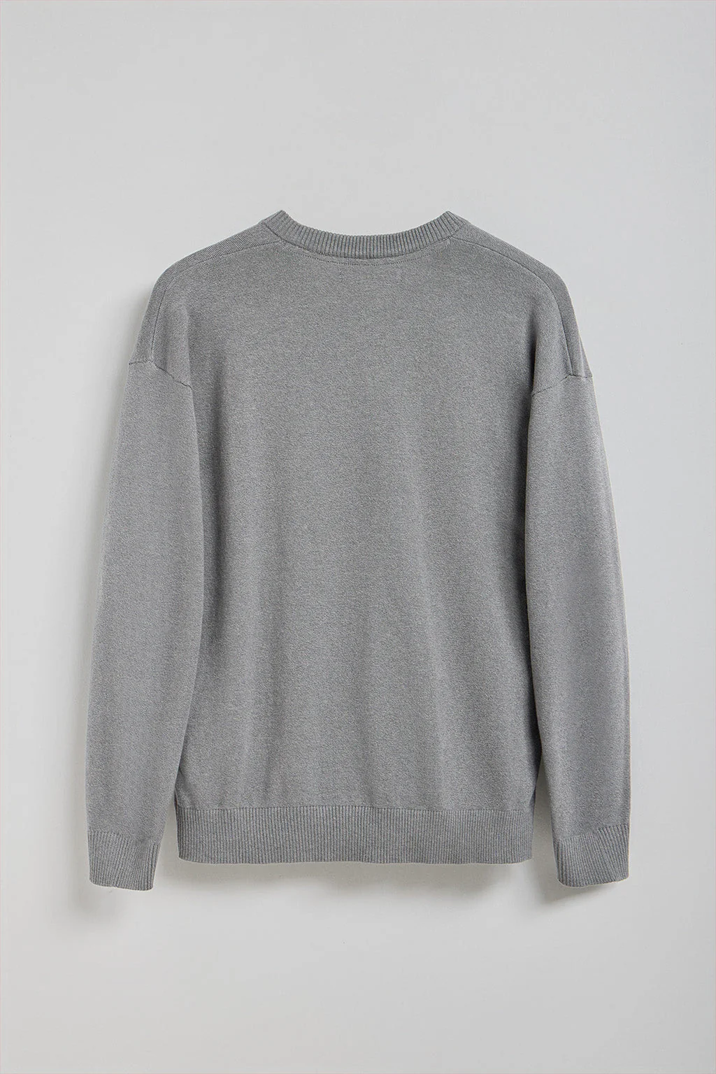 Grey-marl V-neck knit jumper Kendrik with Polo Club details - Image 9