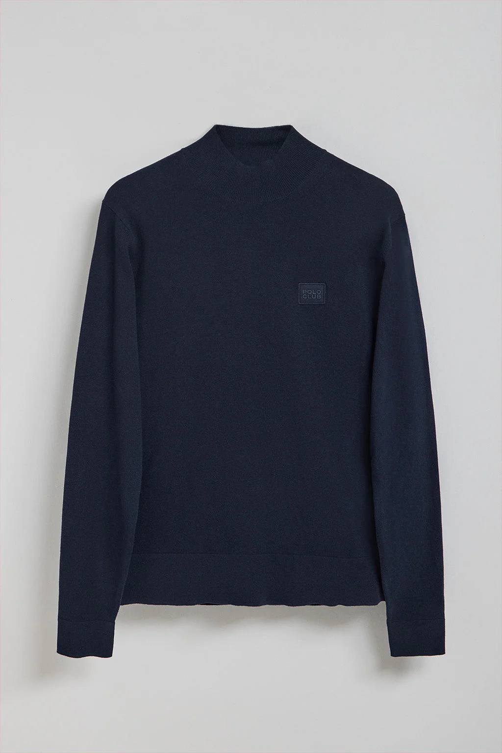 Navy-blue mock-neck knit jumper Khan with Polo Club details - Image 8