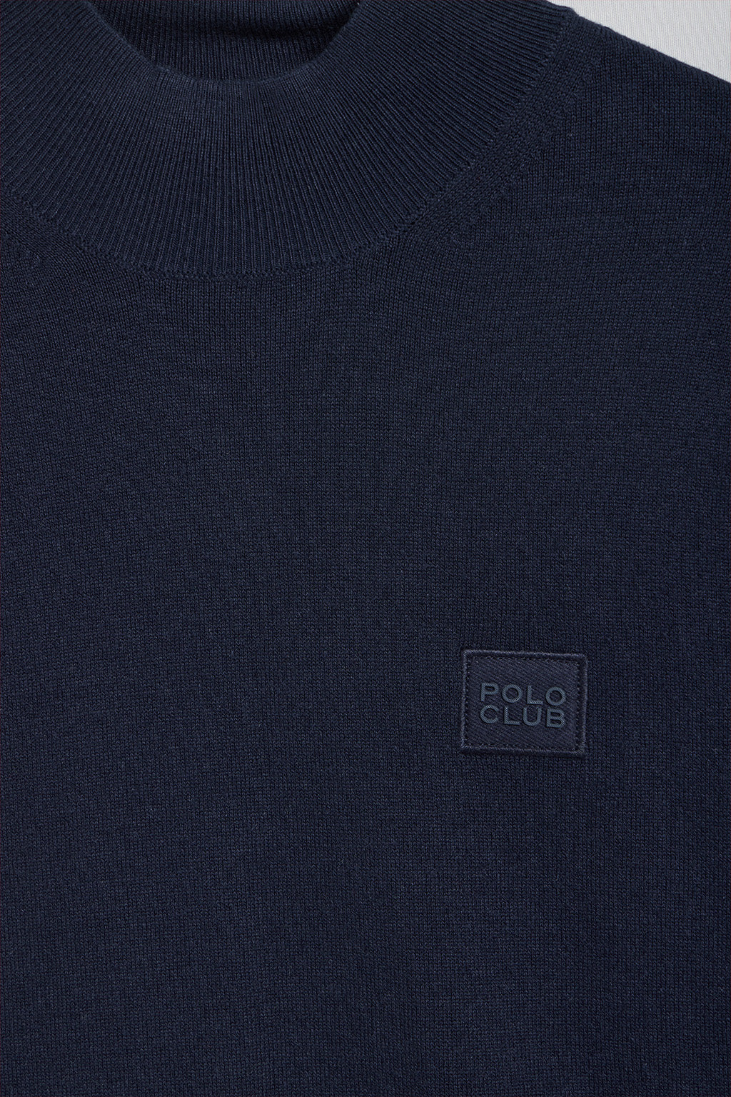 Navy-blue mock-neck knit jumper Khan with Polo Club details - Image 9
