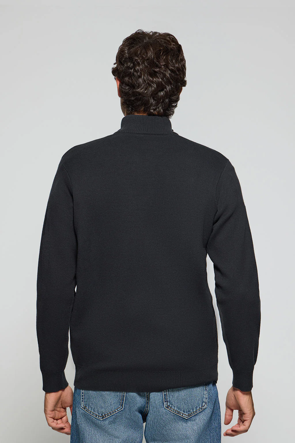 Black zip knit jumper Koda with Polo Club details - Image 9
