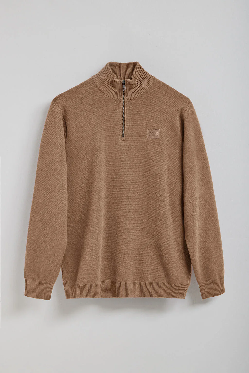 Brown zip knit jumper Koda with Polo Club details - Image 8