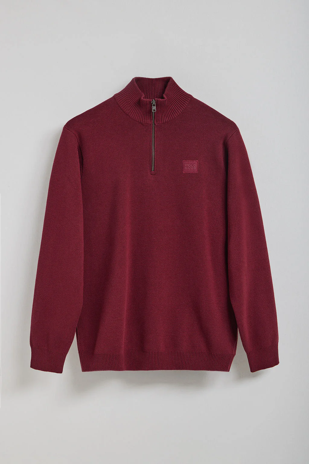 Maroon zip knit jumper Koda with Polo Club details - Image 8